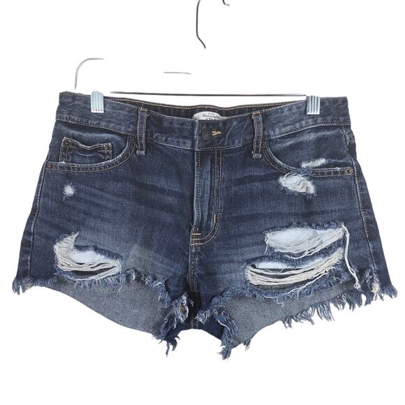 Ambercrombie & Fitch Whiskering Distressed Frayed Hem Shorts Women's 4 - 27 - Picture 1 of 5
